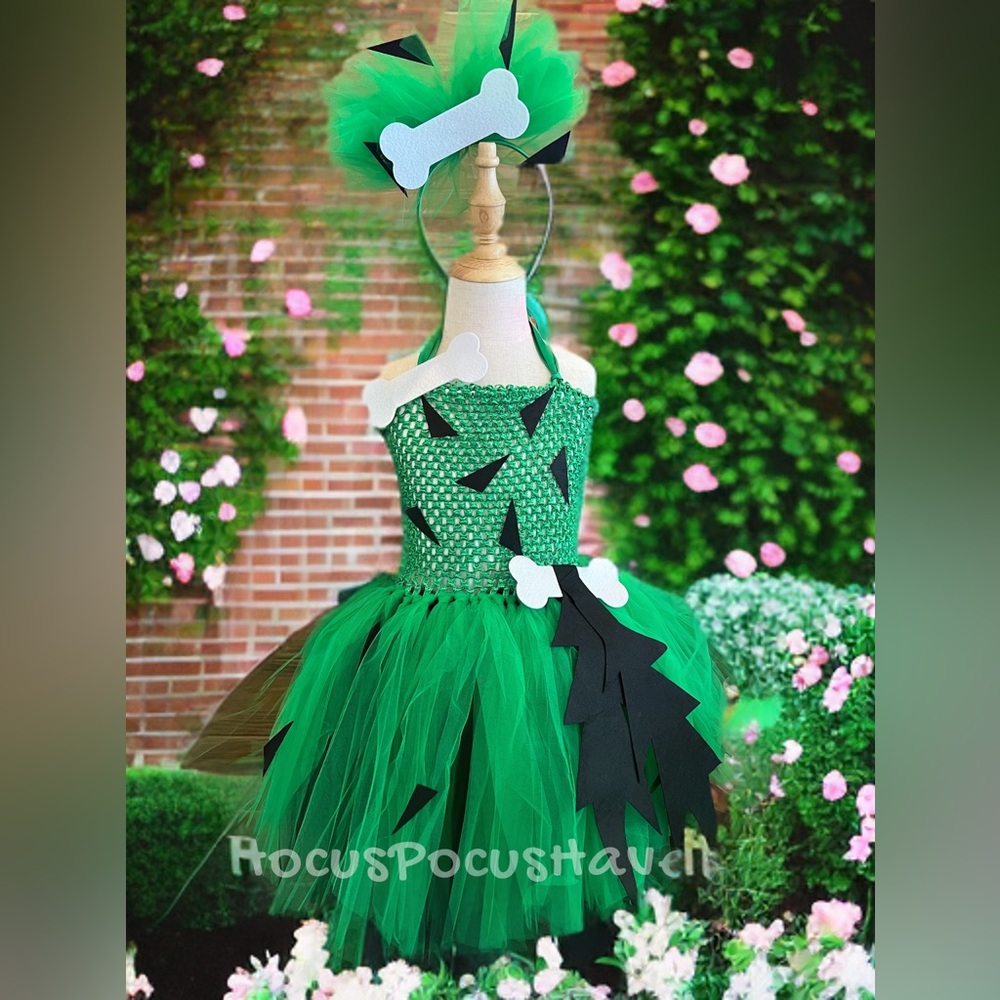 Green pebbles tutu costume